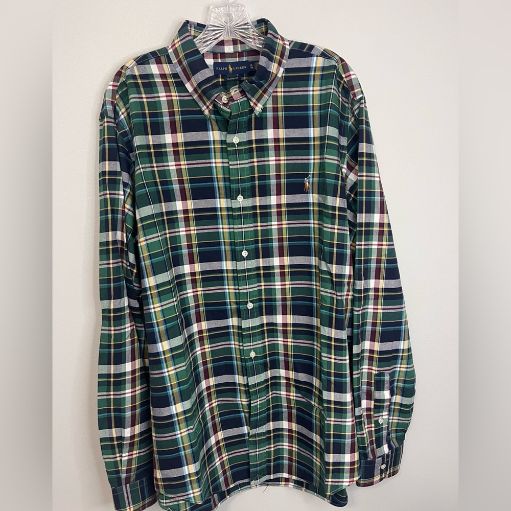 💚 Ralph Lauren Men’s Classic Fit Plaid Button-Down Shirt – Size XL l Poshmark
